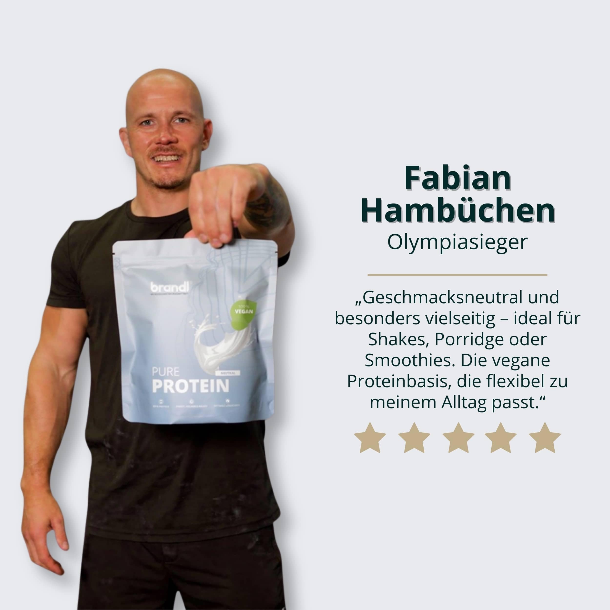 Veganes Proteinpulver Pure - 30g Protein vegan pro Portion - Geschmacksneutral Protein Pulver 1000g - mit Eiweiß, löslich im Wasser, Smoothie oder Coffee - hochwertige vegan Proteinquellen von brandl®