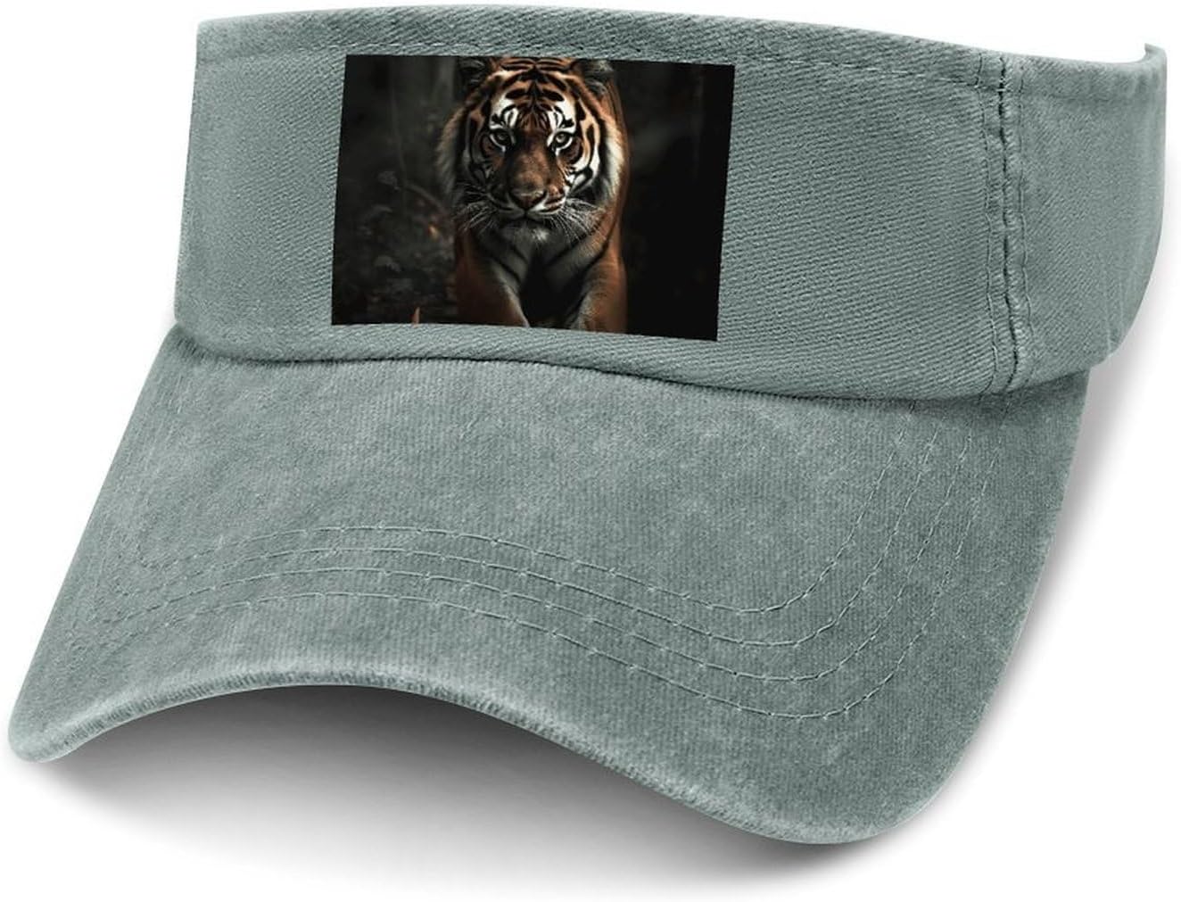 Sport Sun Visor Hats Adjustable Wild Animals Tiger Empty Top Baseball Cap for Women and Men Outdoor Activities