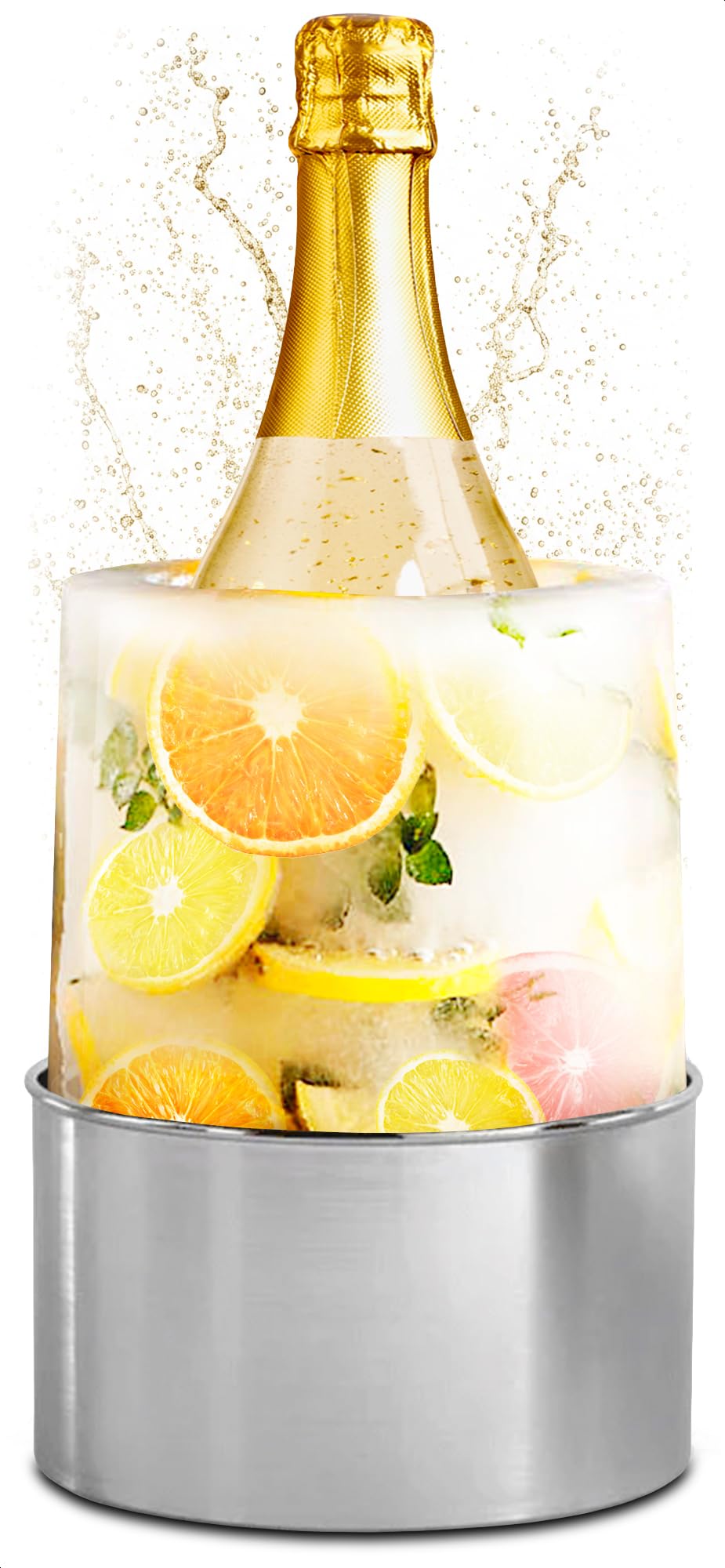 Champagne Bucket Ice Mold Wine Chiller - Ice Bucket Flower Food Grade Bucket Champagne Chiller - Beer Bucket Cooler Small Metal Bucket Ice Bucket for