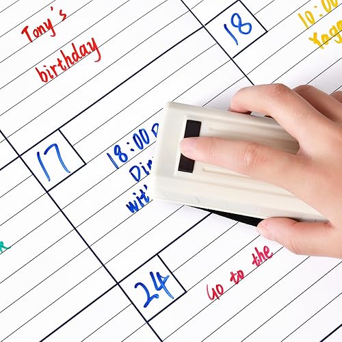 Miniatura 7 de Calendario grande de borrado en seco, calendario mensual de borrado en seco sin fecha para pared, 40 x 28 pulgadas, calendario de pared laminado