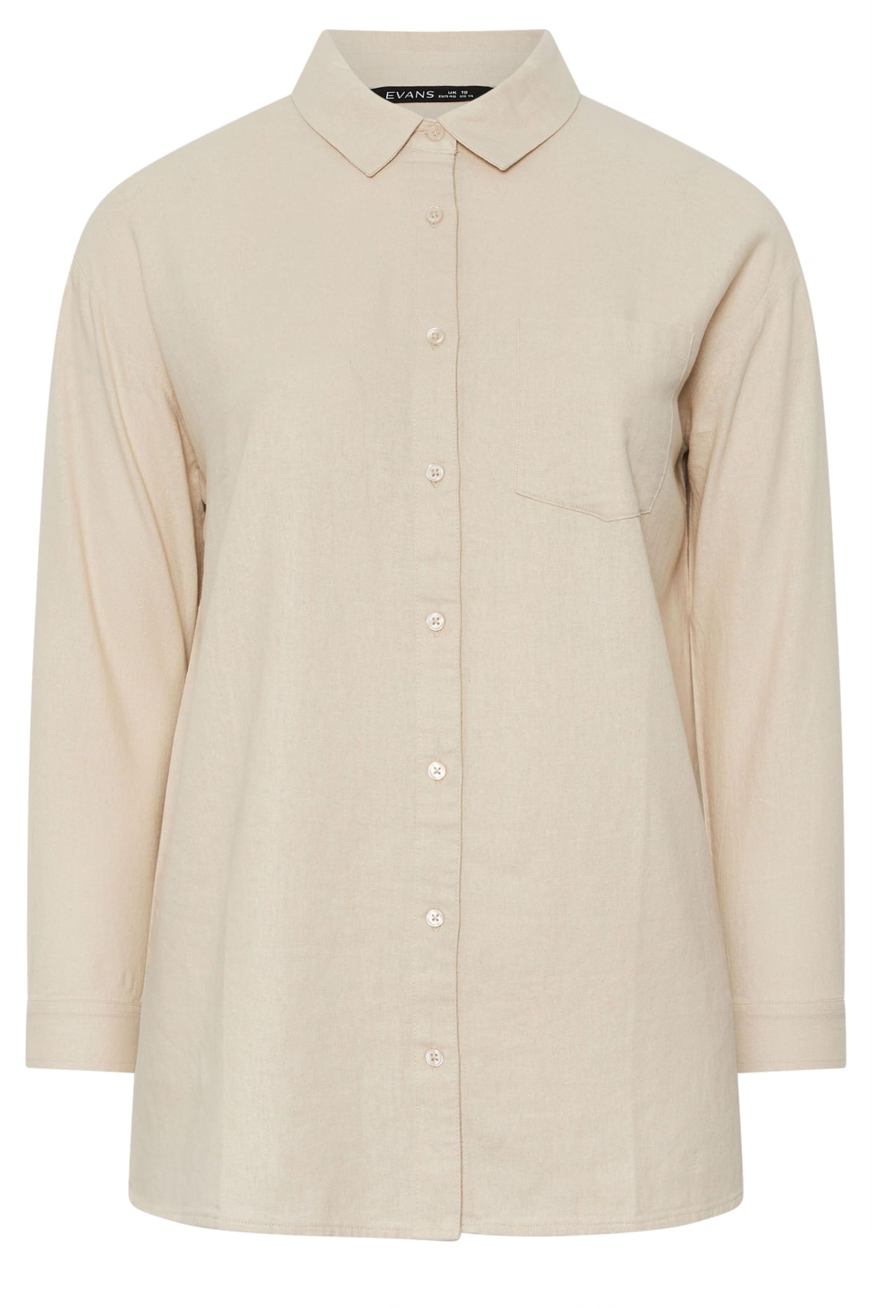Evans - Women's Linen Shirt - Size 18 - Natural