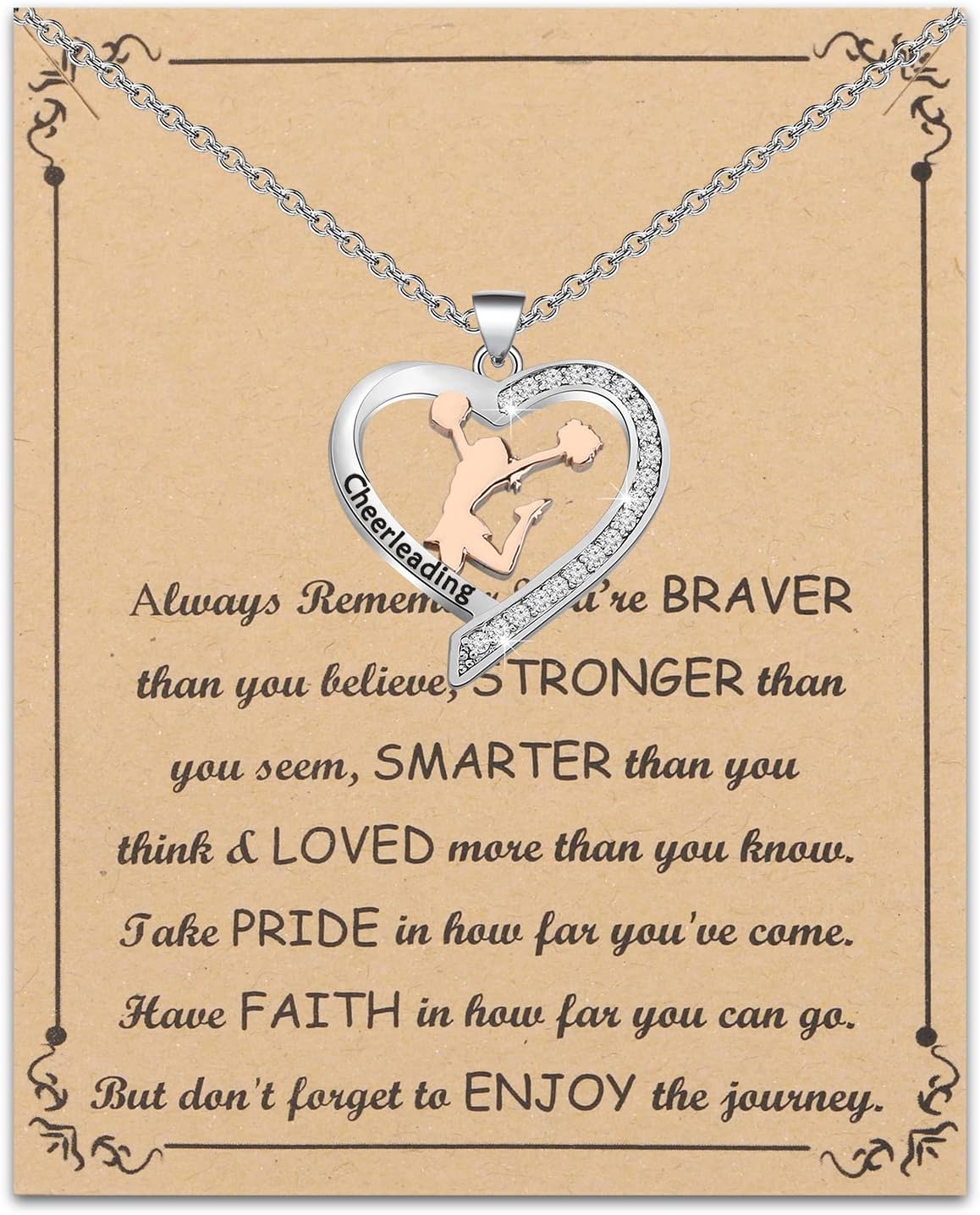 BNQL Cheerleader Necklace Cheerleading Girls Gift Cheer Necklaces Cheerleader Gift for Girls Cheer Gifts Cheerleading Gifts