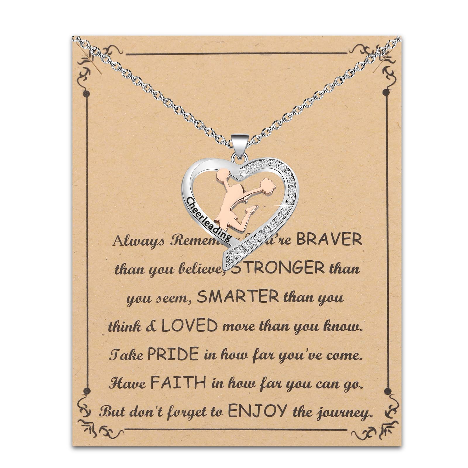 BNQL Collana da cheerleader, regalo per ragazze cheerleader, regalo per ragazze Cheerleader, regalo per ragazze Cheerleading Coach Regali, Acciaio inossidabile