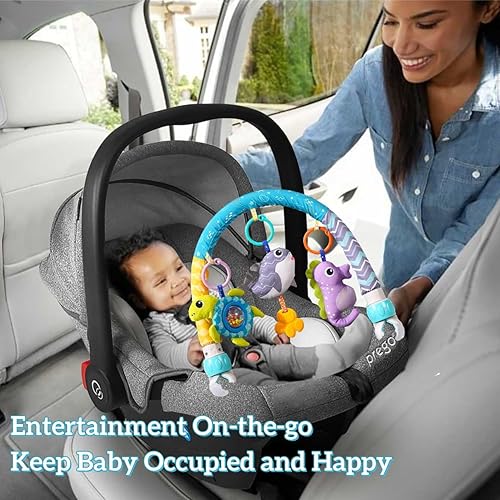 Miniatura 5 de BATOHO Juguete de arco de cochecito de bebé, arco móvil con clip para moisés con abrazaderas universales, barra de juguete de actividad para gorila