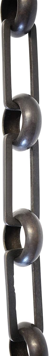 RCH Hardware CH-19-OBB-3 Decorative Oil Bronzed Black Solid Brass Chain for Hanging, Lighting-Rectangles with Rounded Edge and Unwelded Links (3 ft/1 Yard)
