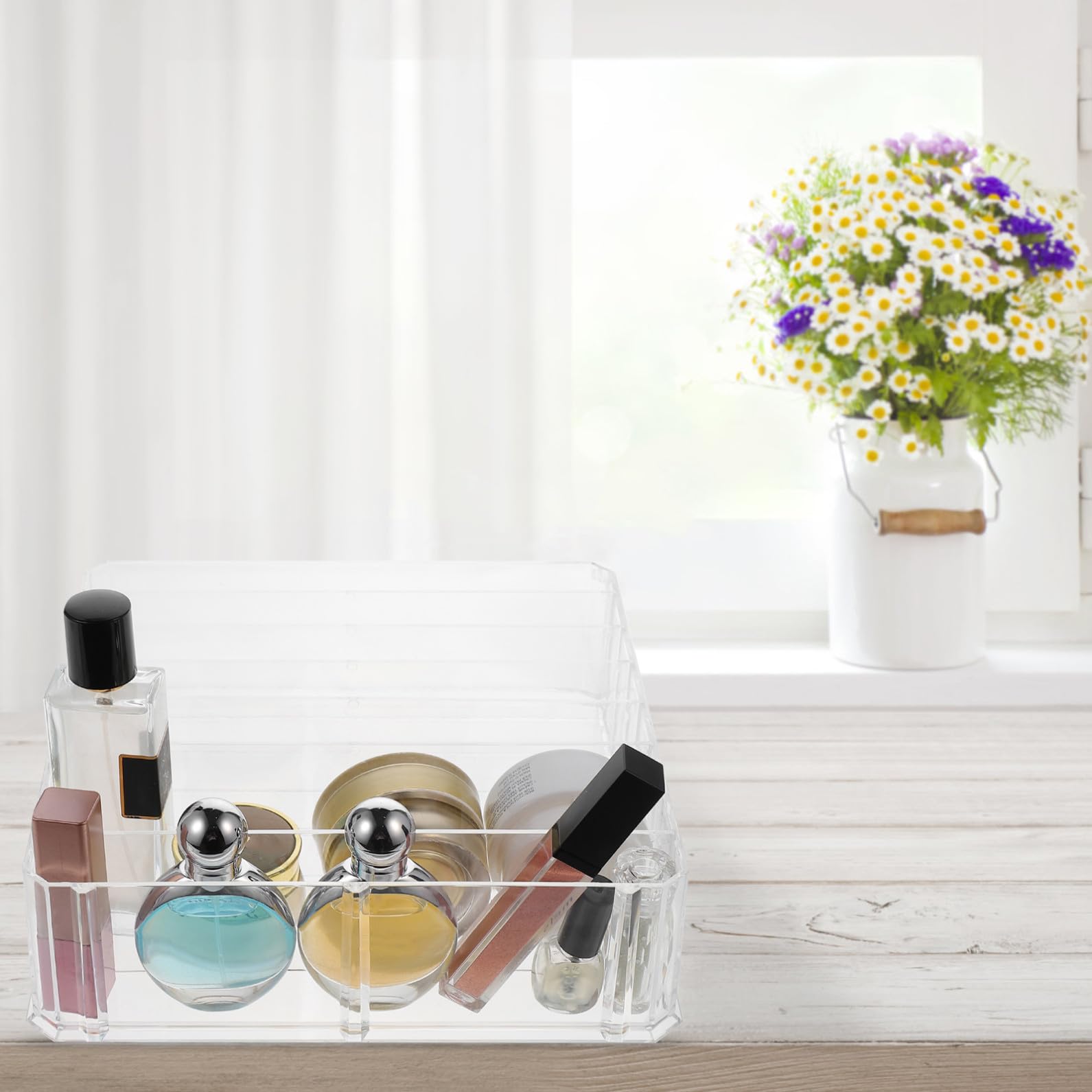 Scatola Organizer per Ombretti 8 Scomparti in Acrilico Rimovibile | Rossetti e Cosmetici, Uso in Camera e Casa, Pulizia Semplice e Design Essenziale