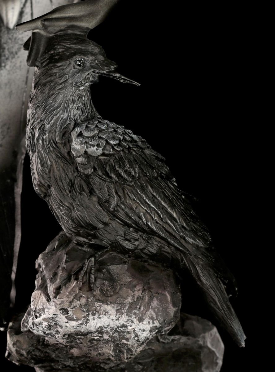 Figuren Shop GmbH Statuetta Elfo - Notte Il Corvo - Gotico Angelo Statua 62 Cm