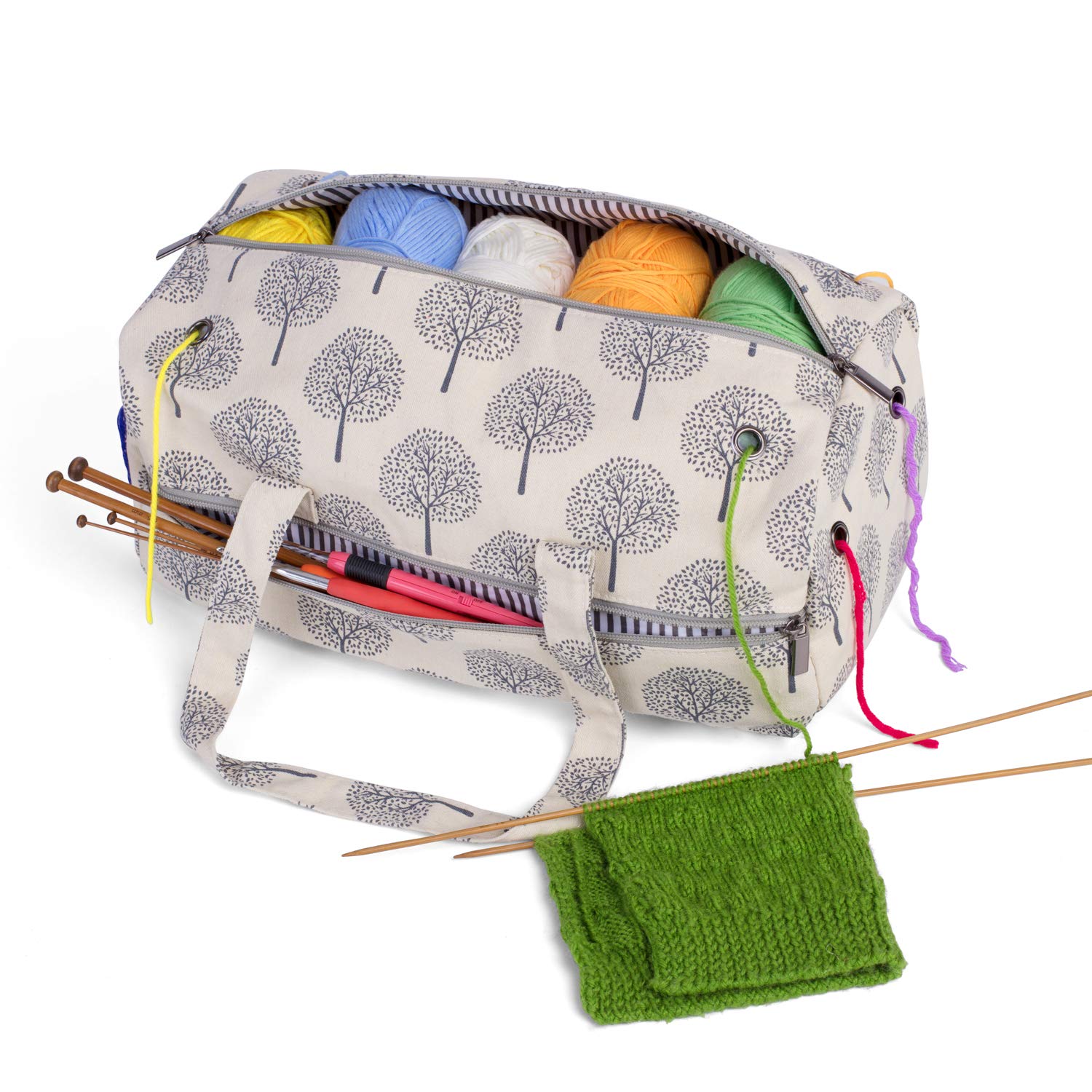 Luxja Sac De Rangement Tricot & Crochet – Grande Capacité Violet Pour Aiguilles, Laines Et Projets