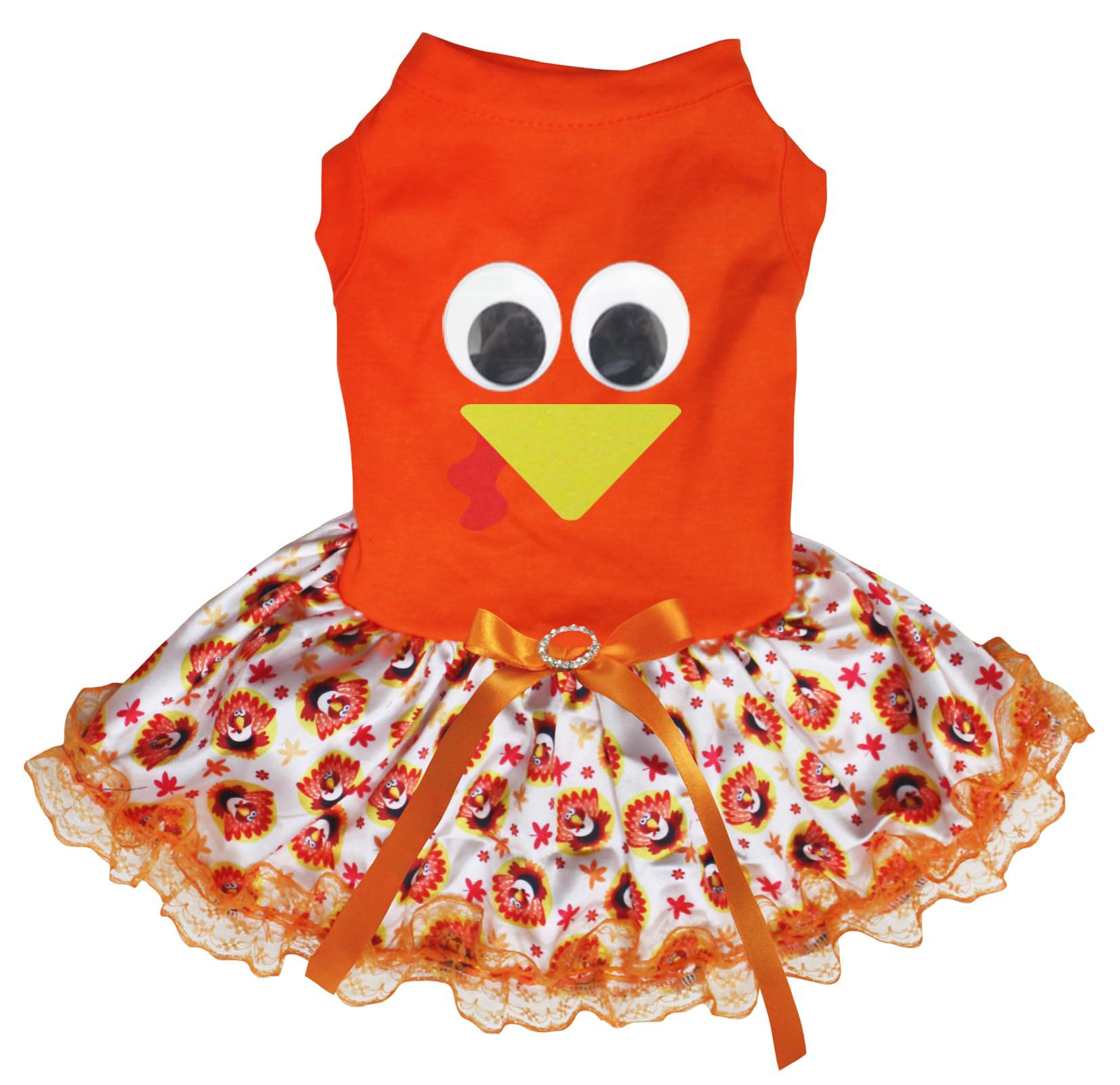 Robe pour chiot motif dinde pour habiller son petit chien sans gêne
