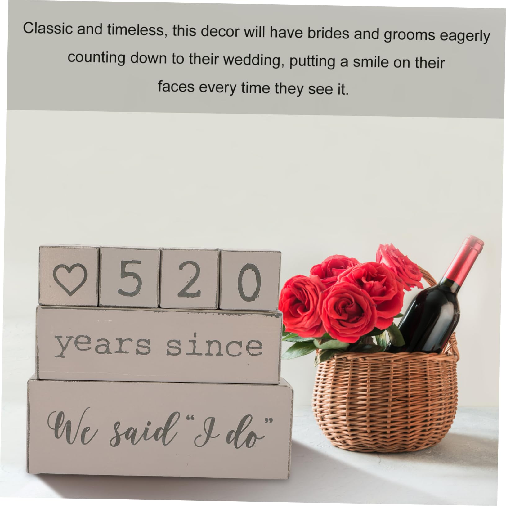 TEHAUX 2pezzi Calendario Di Conto Alla Rovescia Per Matrimoni e Eventi Speciali Decorazione Da Tavolo e Facile Da Usare Per Fidanzamenti e Feste Di Nozze