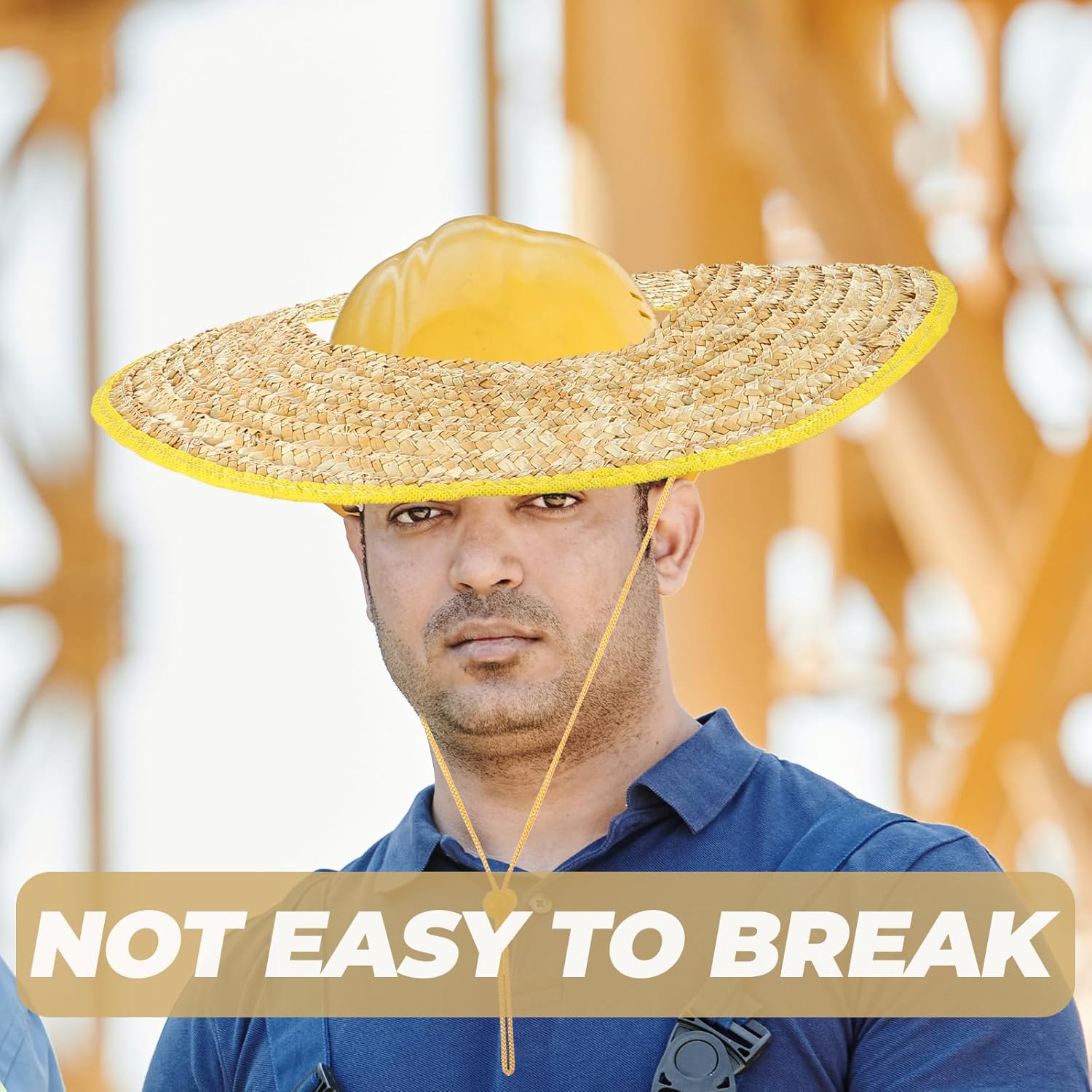 2 Pieces Wheat Straw Hard Sunshield for Full Hat Hard Hat Sunshield Sun Shade Sun Shade