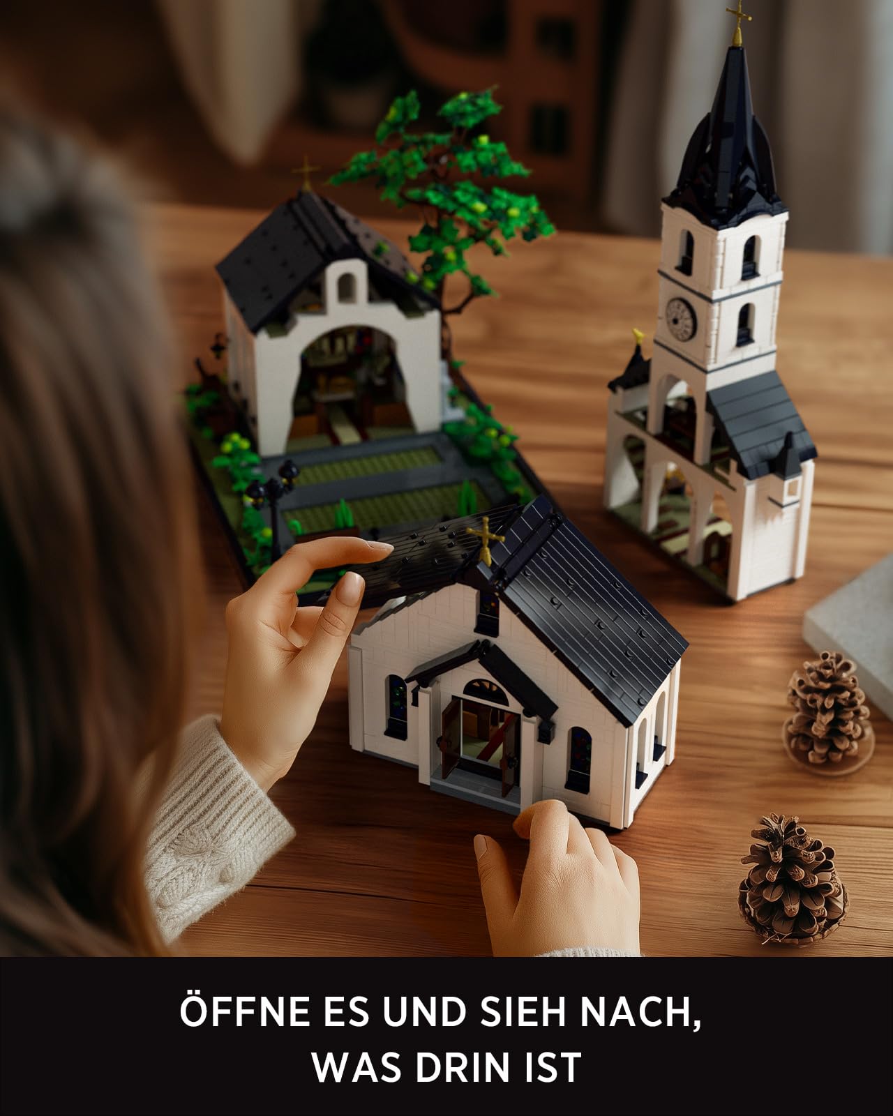 Nifeliz Kapelle Architecture Bauspielzeugsets für Erwachsene, Klemmbausteine Construction Modell im Vintage-Landhausstil, Geschenk Dekoration für Männer und Frauen (3116 Teile, NF10310)
