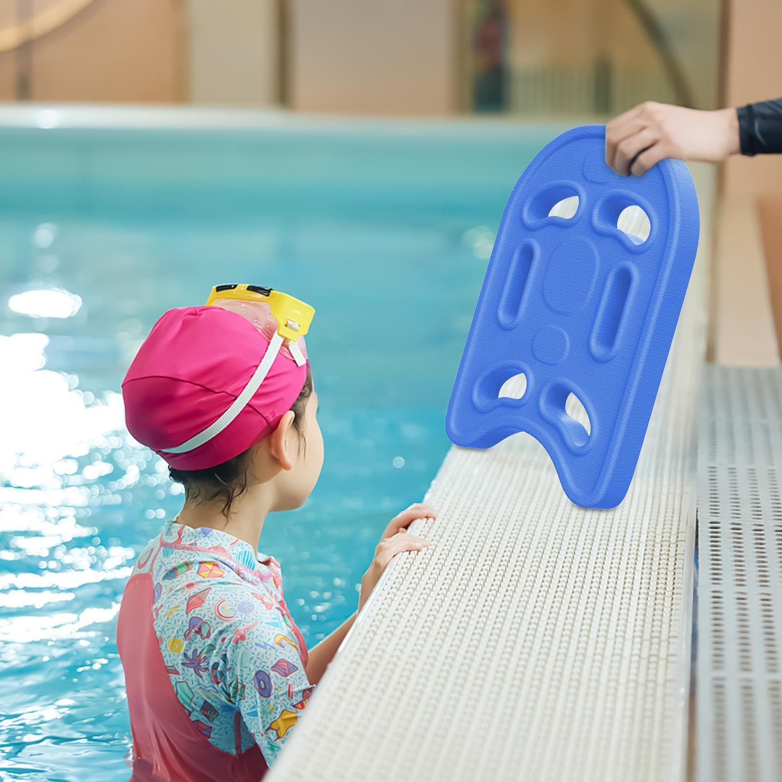 Tavola da nuoto con 6 fori, antiscivolo, per nuoto, scuola, piscina, fitness