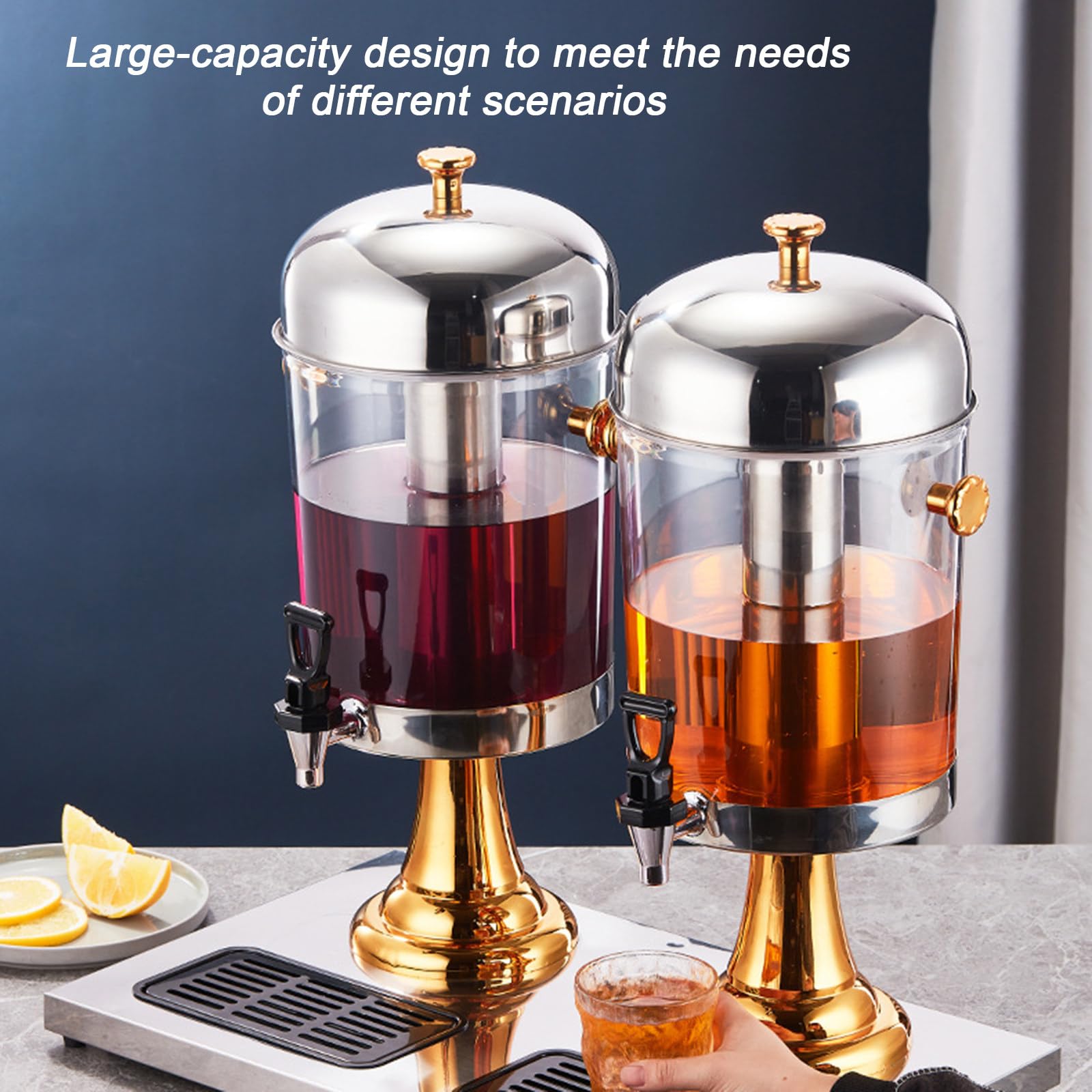 Distributore di bevande fredde da 24 l, resistente e commerciale, triplo dispenser per succhi di frutta, per bar, hotel, feste