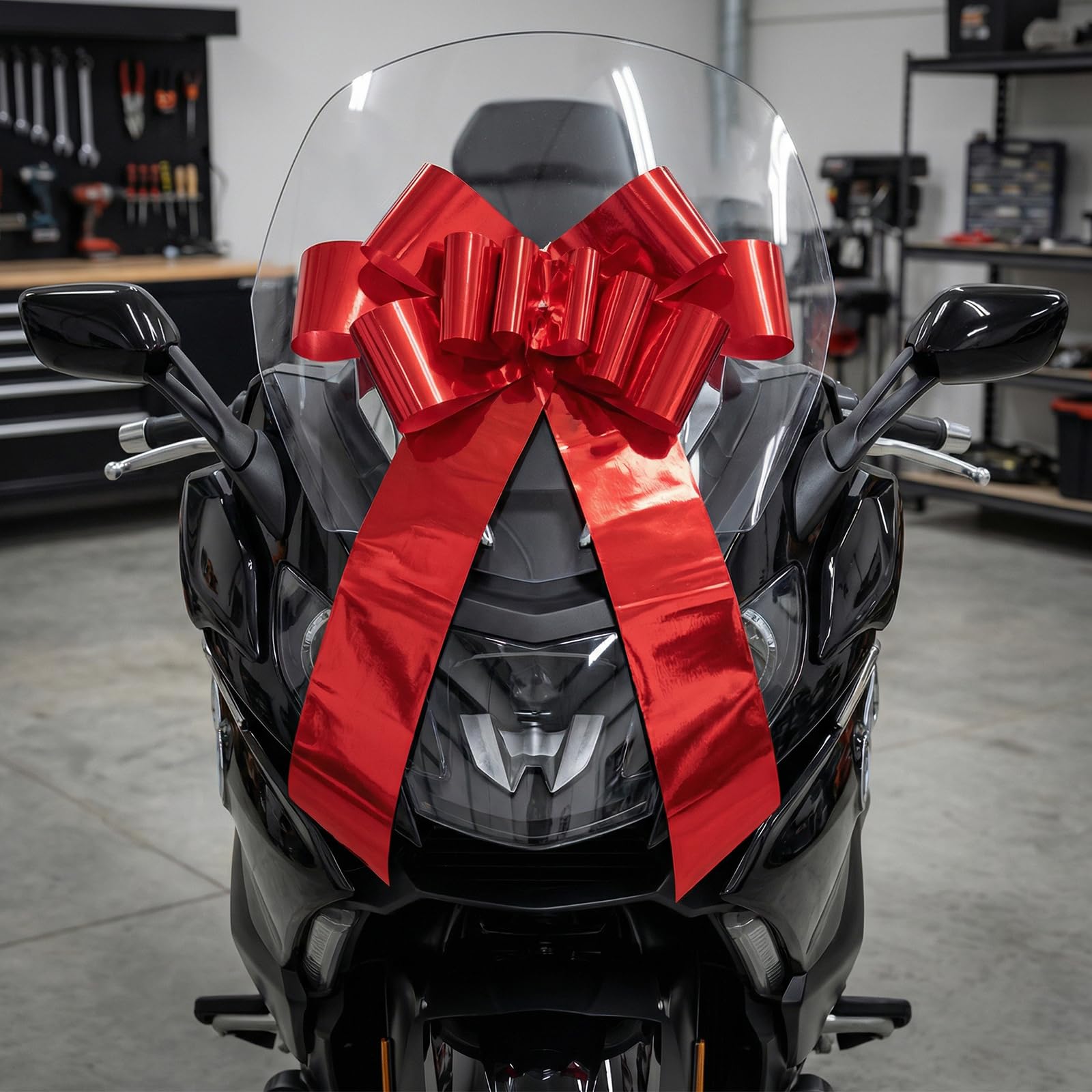 Grand Nœud Rouge 76 cm, Noeud Géant Décoratif pour Cadeau Voiture Mariage Anniversaire Noël