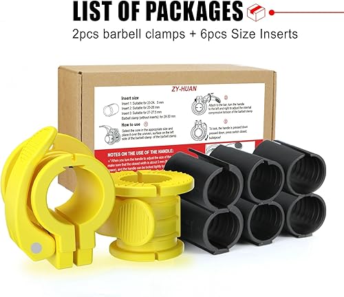 Miniatura 6 de ZY-HUAN Clips de barra de 1 pulgada, abrazaderas de barra de 0.9 a 1.18 pulgadas, clips de peso de liberación rápida para bares, abrazaderas