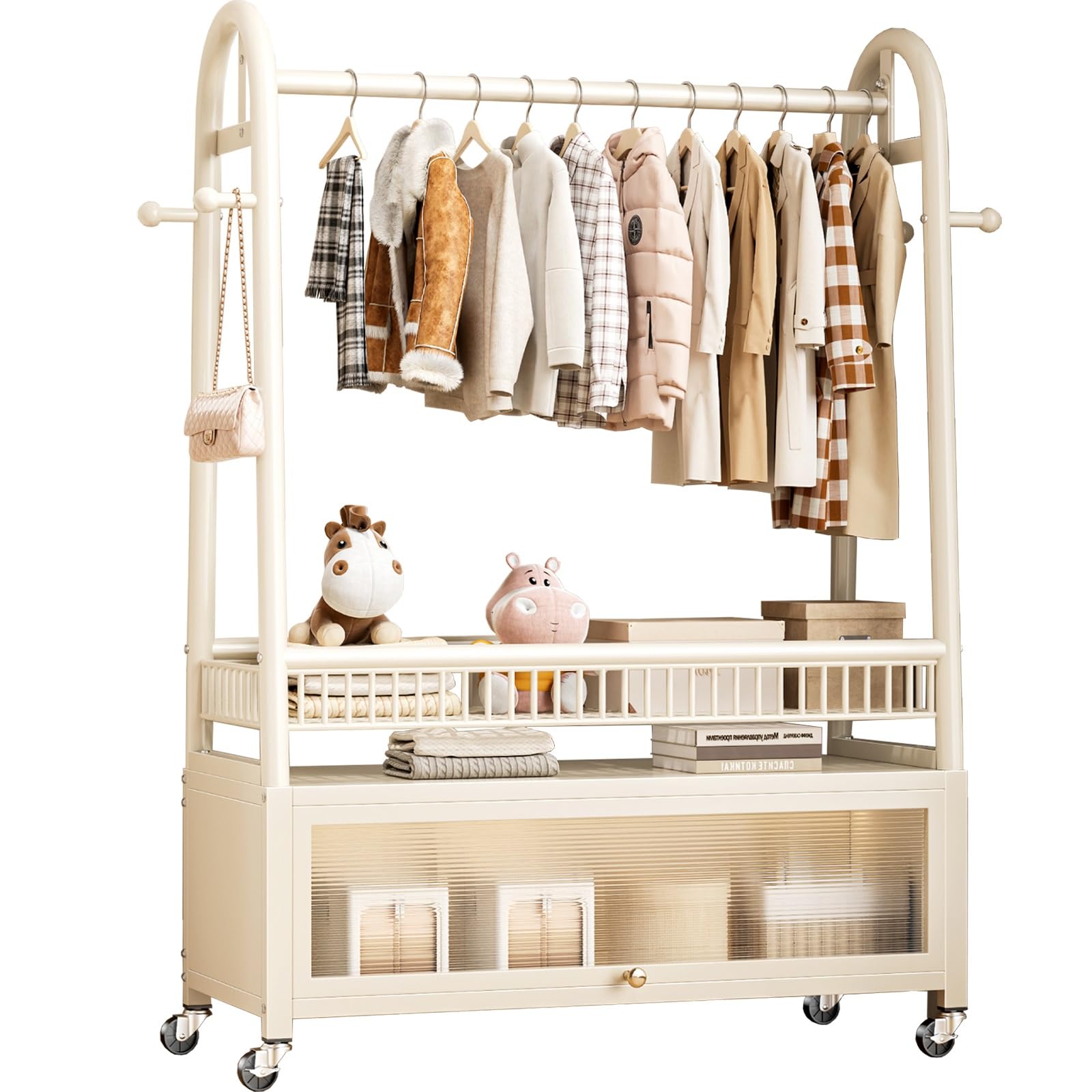 Optimiser petite chambre avec ce portant à vêtements à roulettes blanc réglable