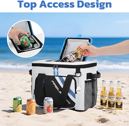 Miniatura 6 de Maelstrom 30 Can Large Leakproof Soft Cooler Bag, Insulated Collapsible Ice Chest with Bottle Opener, Portable for Beach, Camping, Travel & Shopping
