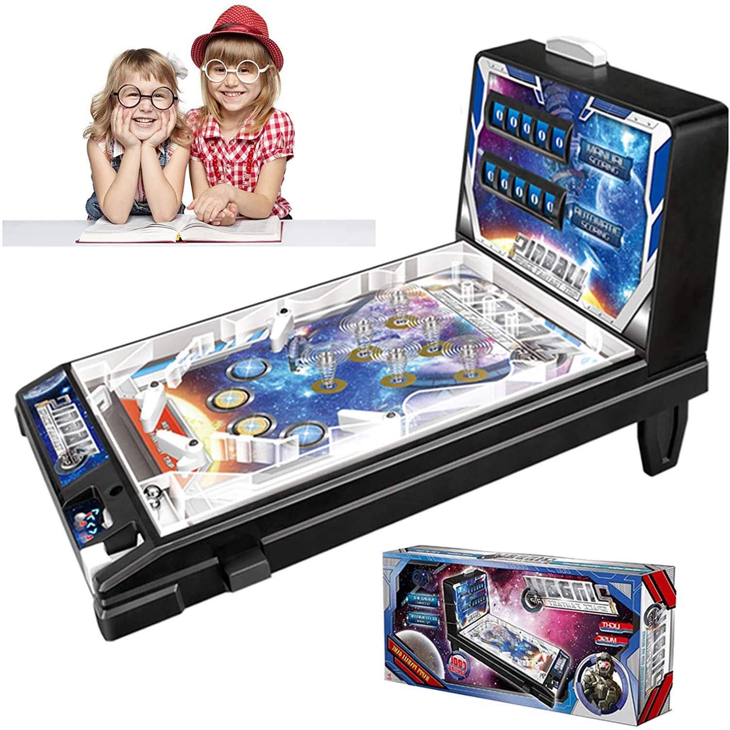 Space Pinball Game Machine Pinball Games Mini Pinball Toy Space Super Pinball Games Electronic Pinball Machine With Lights And Sounds Children's Space Pinball Game Machine Parent-Child Puzzle Pinba