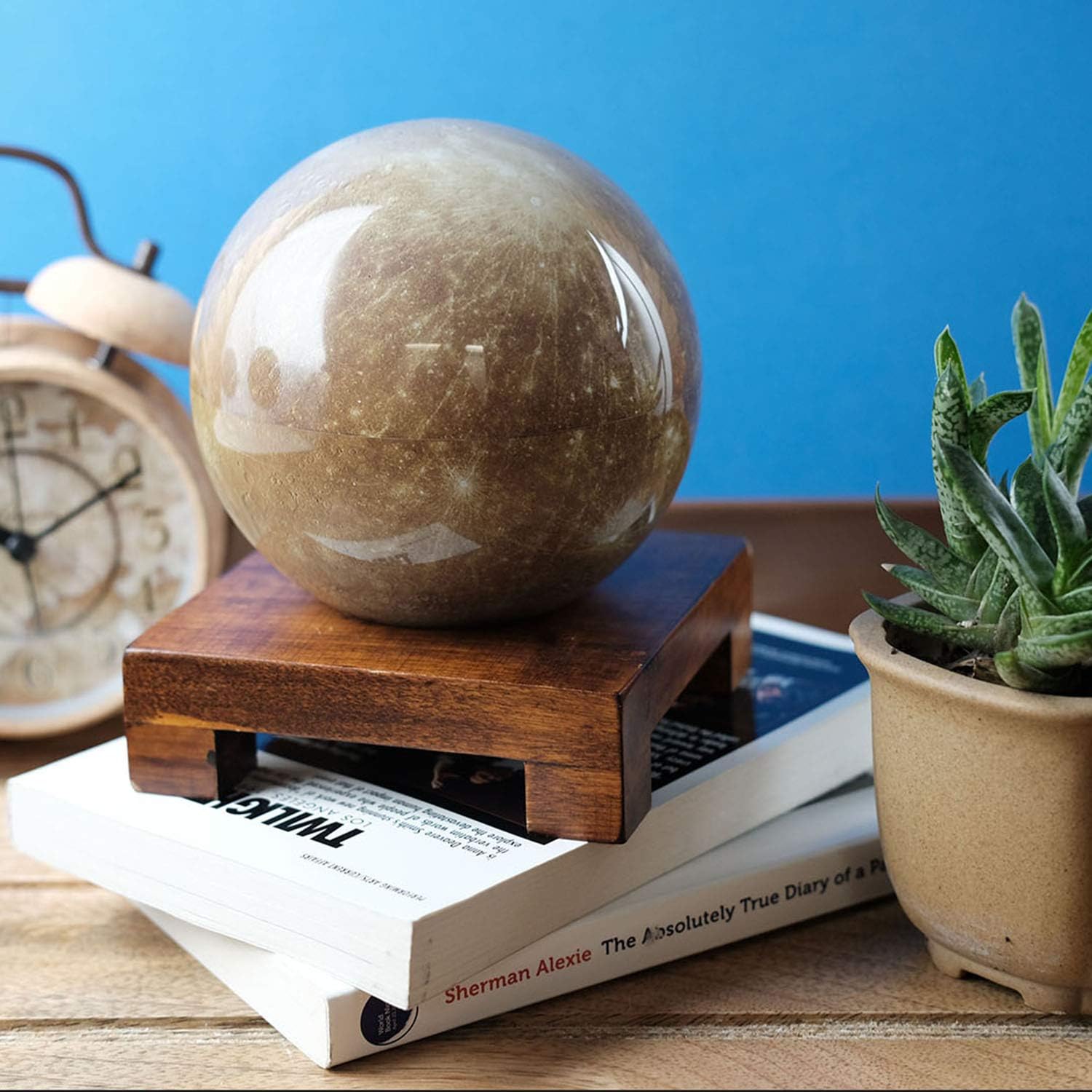 MOVA Mercury Globe 4.5” – Rotating Solar Planet Model with Realistic Surface Detail | No Wires or Batteries | Silent Motion Decor