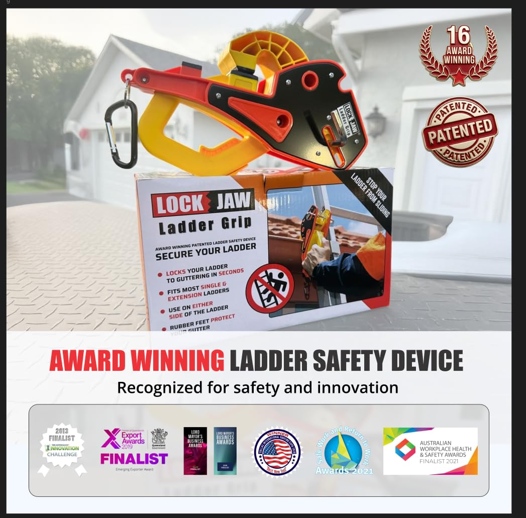 Lock Jaw Ladder Grip - Ladder Safety Clip - Feel Secure on Your ladders and Climb Safer (Pack of 1)