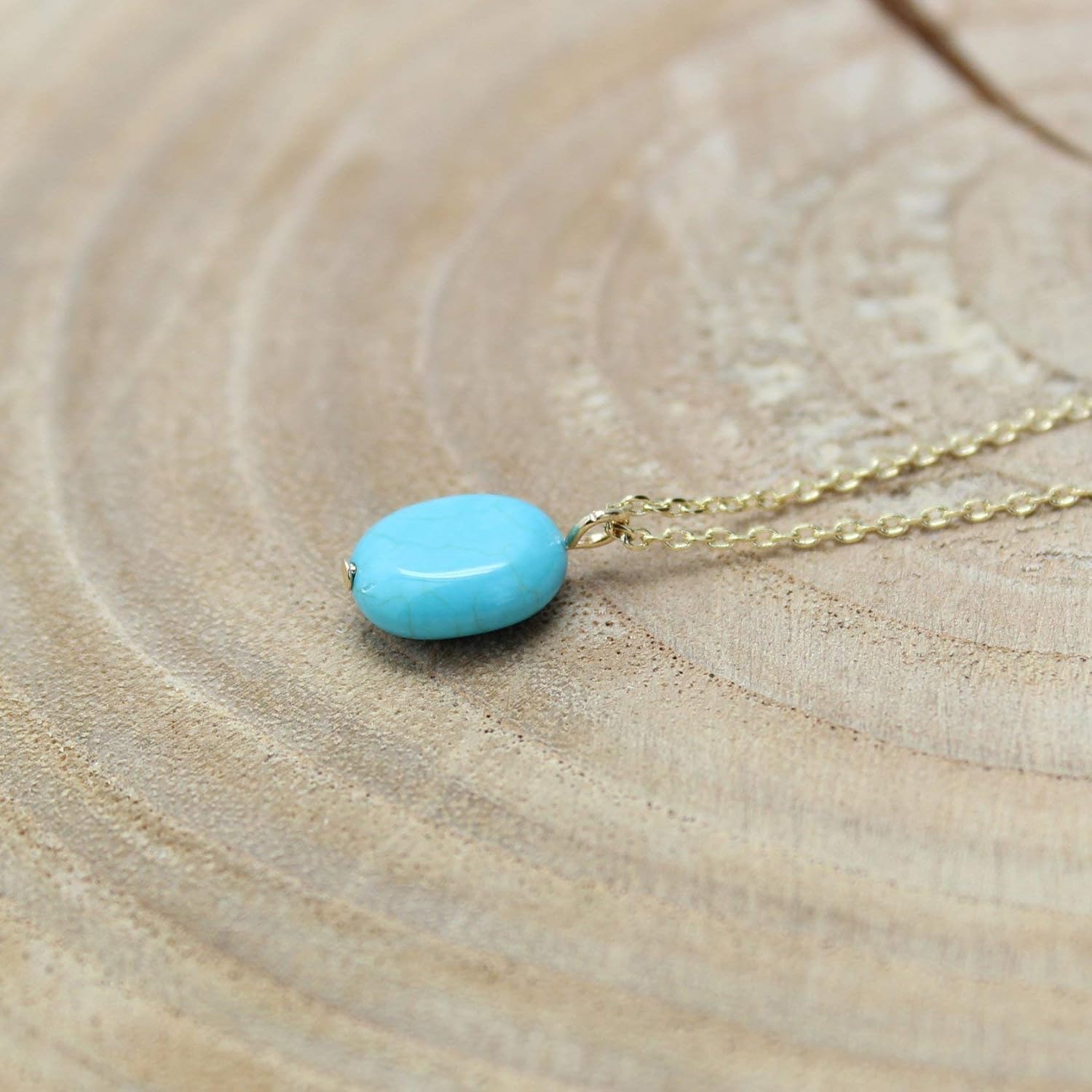 [Premium Gemstone] Turquoise necklace, Best friend necklace, December birthstone, gemstone Necklace, friendship necklace, Gold dainty necklace, natural stone, healing crystal, Mothers day, valentines,