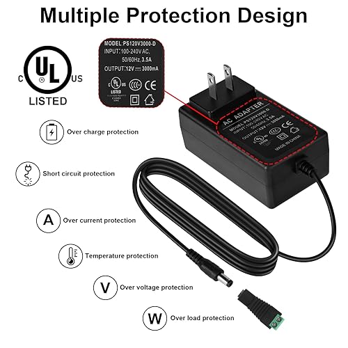 Vista 18 de Controlador LED de 12 V, 100 vatios, impermeable, fuente de alimentación, transformador, adaptador ultrafino, CA 100-264 V a 12 V CC 8.3 A, salida