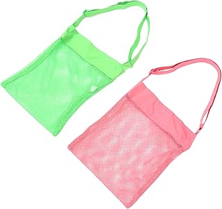 TOYANDONA 2pcs Mesh Beach Bag Mesh Storage Bag Large Beach Bags Large Storage Bag Mesh Bag Stash Bag Storage Pouch Bag for Kids Travel Bag Storage Mesh Bag Shell Travel Bag Polyester Mesh