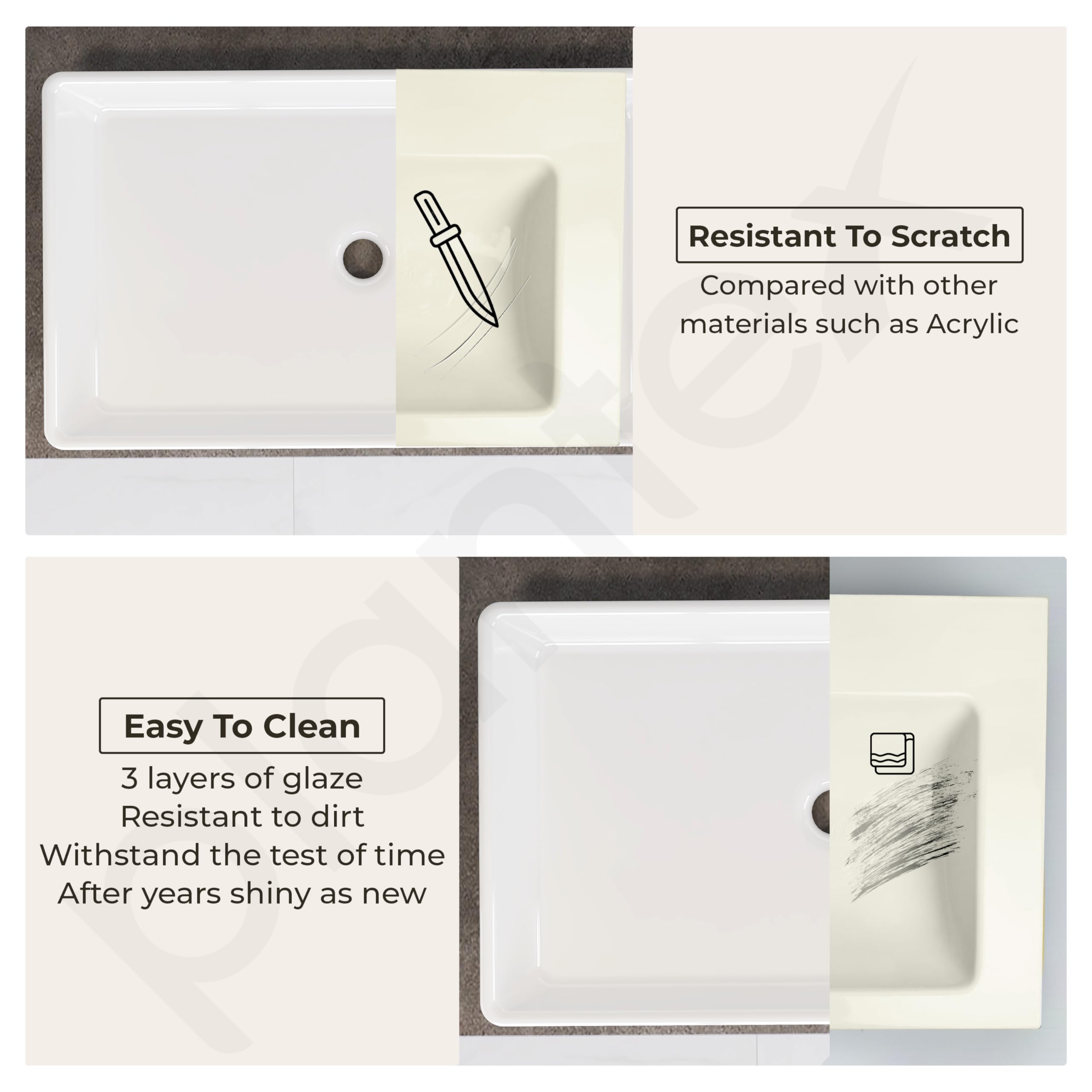 Plantex White Ceramic Wash Basin - 10 Year Warranty -7
