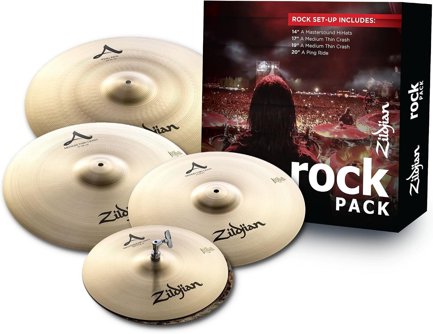 Amazon.com: Zildjian A0801R A Rock Cymbal Pack | Complete Set for