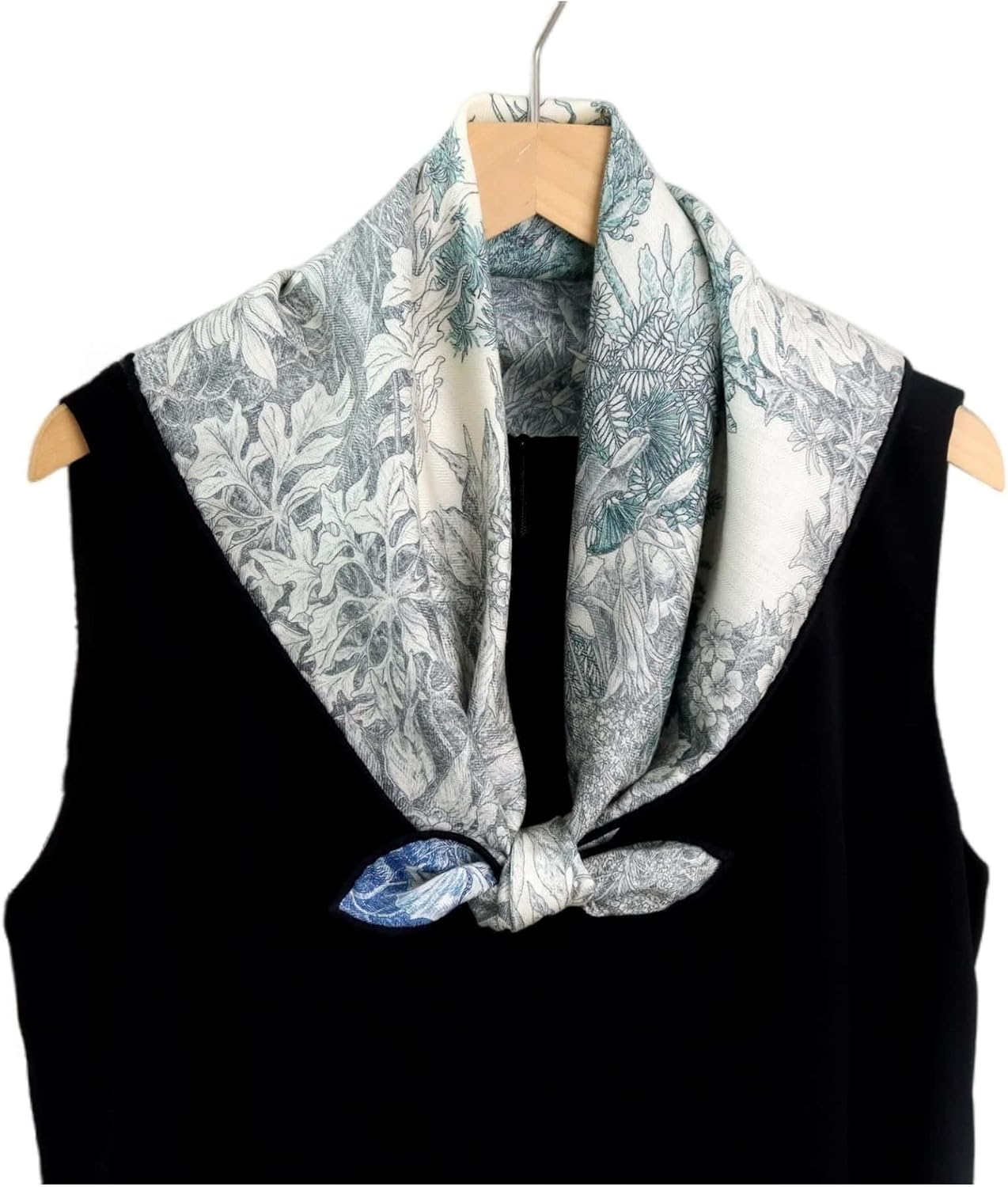 Women's Silk Wool Blend Square Scarf 26”x26” Lightweight Printed Headscarf Scarves - Image 3