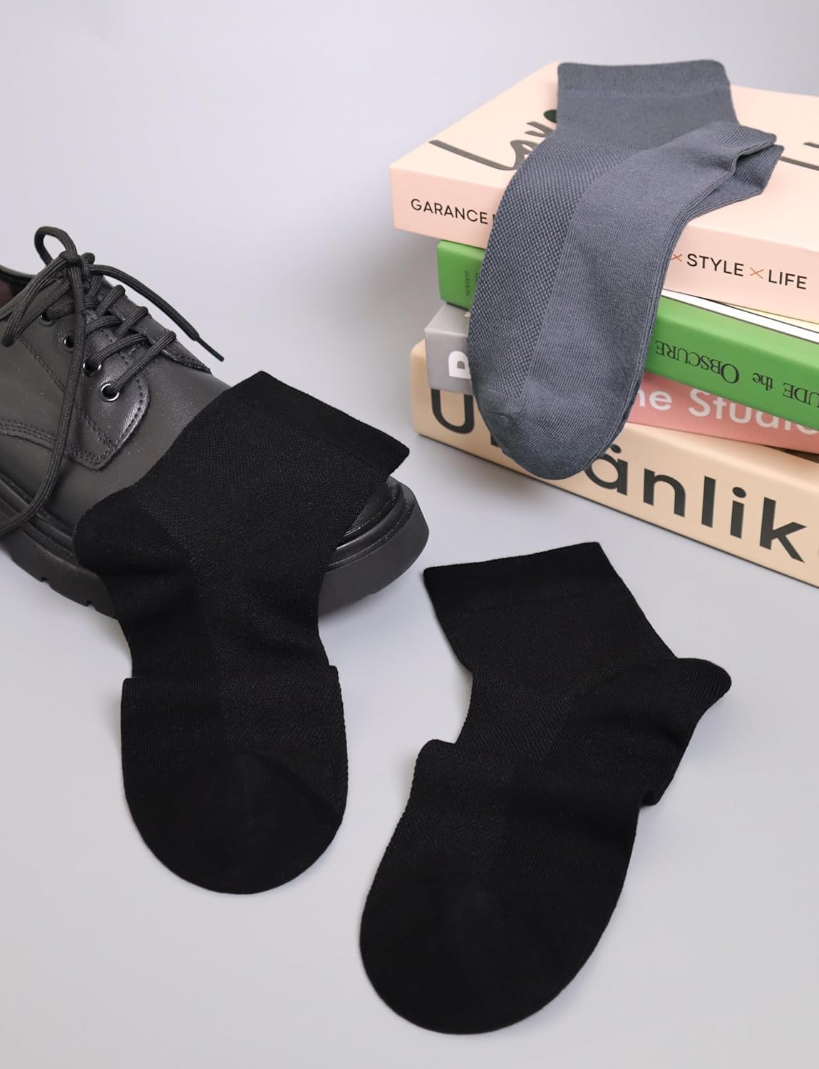 SERISIMPLE Mens Rayon Bamboo Ankle Breathable Socks Thin Quarter Athletic Comfortable Casual Mesh Socks 5 Pairs - Image 5