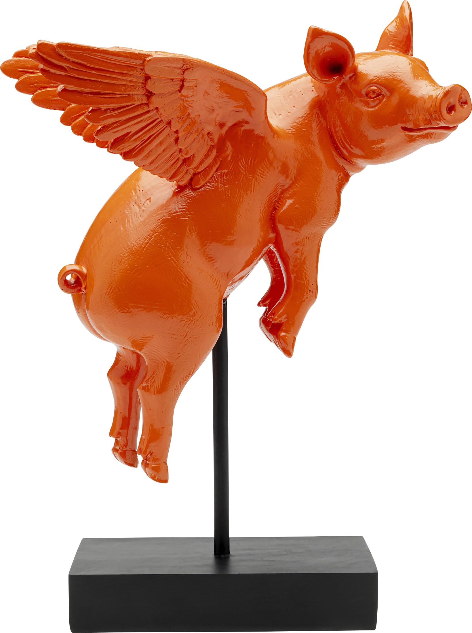 Kare Design Decorative Figure Flying Pig, Orange, Decorative Object, Home Accessories, Pigs, Animal Motif, 29 x 16 x 40 cm (H x W x D)