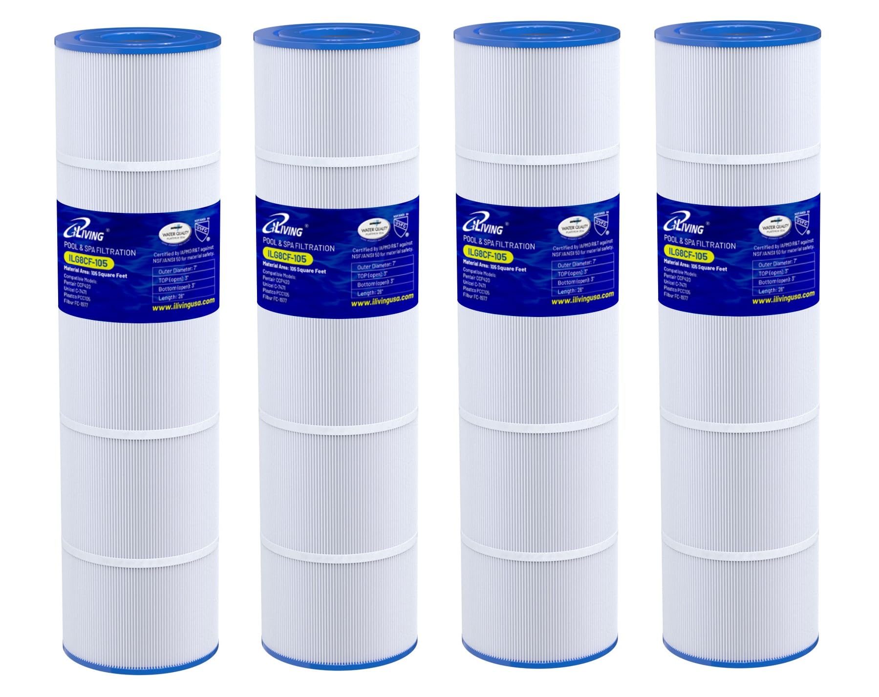 Cartouche filtrante pour pompe de piscine iLIVING pour des baignades fraîches