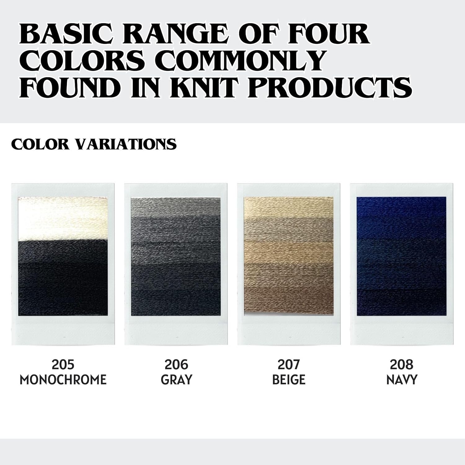 Clover Darning yarn 4 basic colors and sticky note set (5 monochrome colors 57-205, 5 gray colors 57-206, 5 beige colors 57-207, 5 navy colors 57-208)