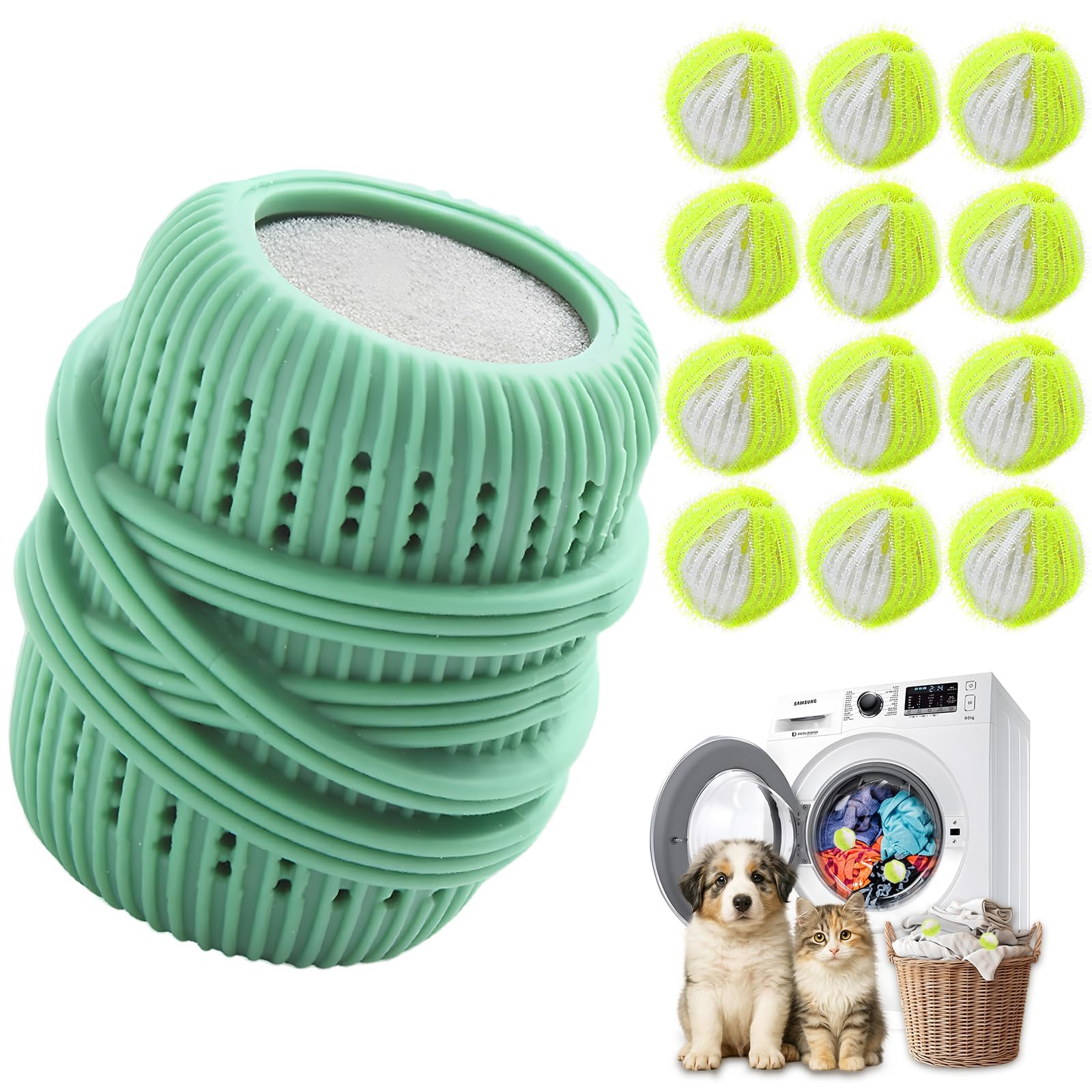Hair Catcher for Washing Machine, 13 Pieces Washing Machine Hair Catch, Dog, Cat, Washing Machine Hair Catch, Reusable Hair Collector, Collecting Hair Washing Machine