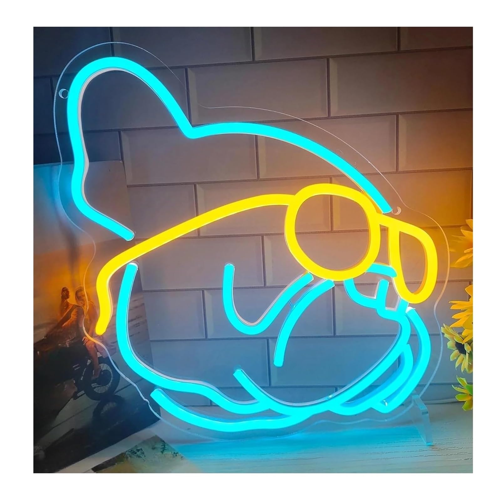 Per insegna al neon Bulldog francese, luce dimmerabile, per camera da letto