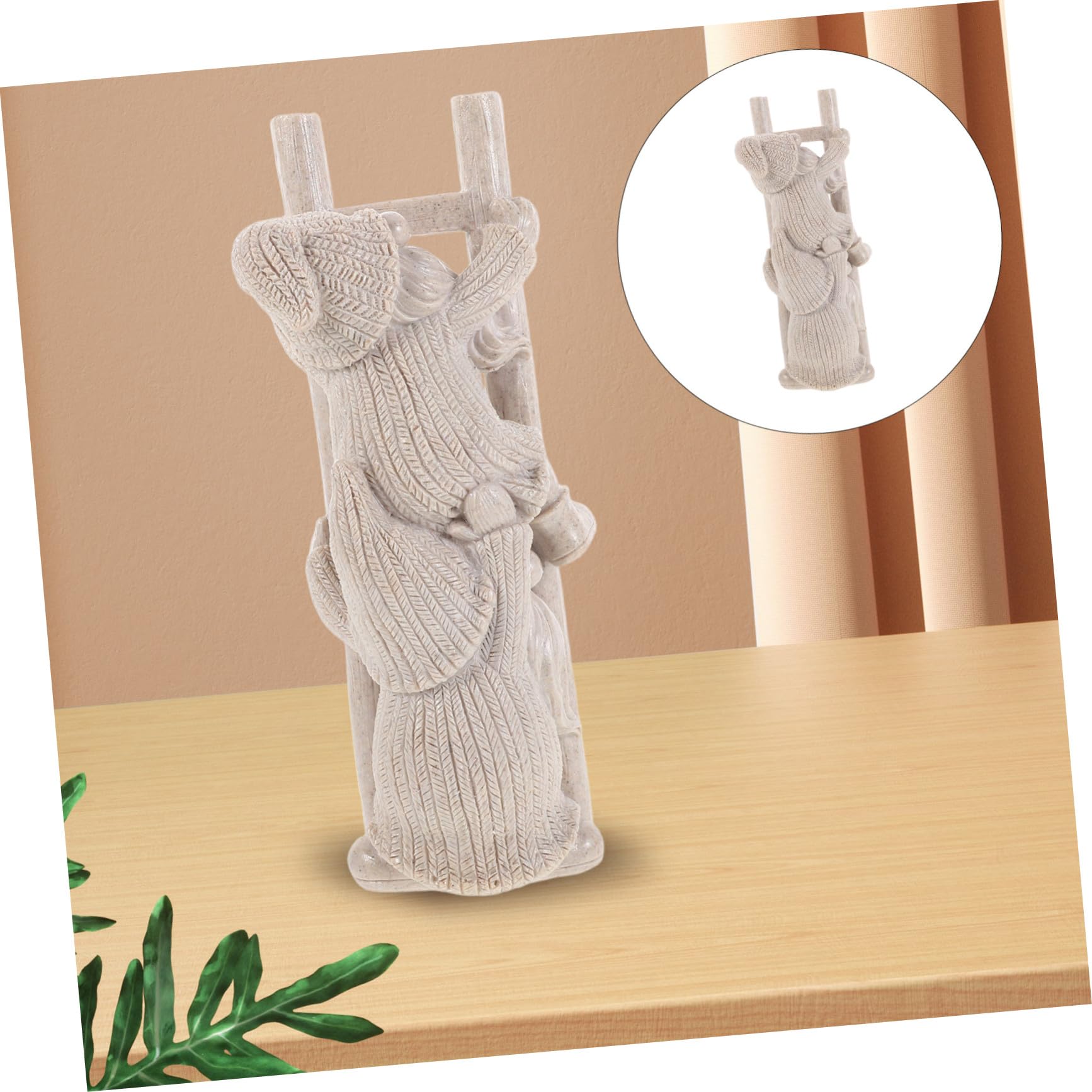 Mikikit Statue De GNOME De Jardin Résine Figurine De GNOME Grimpant Échelle Décoration De Noël pour Jardin Pelouse Et Aménagement Paysager