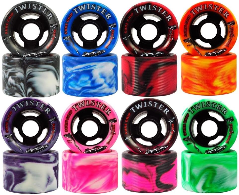 Sure-GripTwister Roller Skate Wheels - pink/black