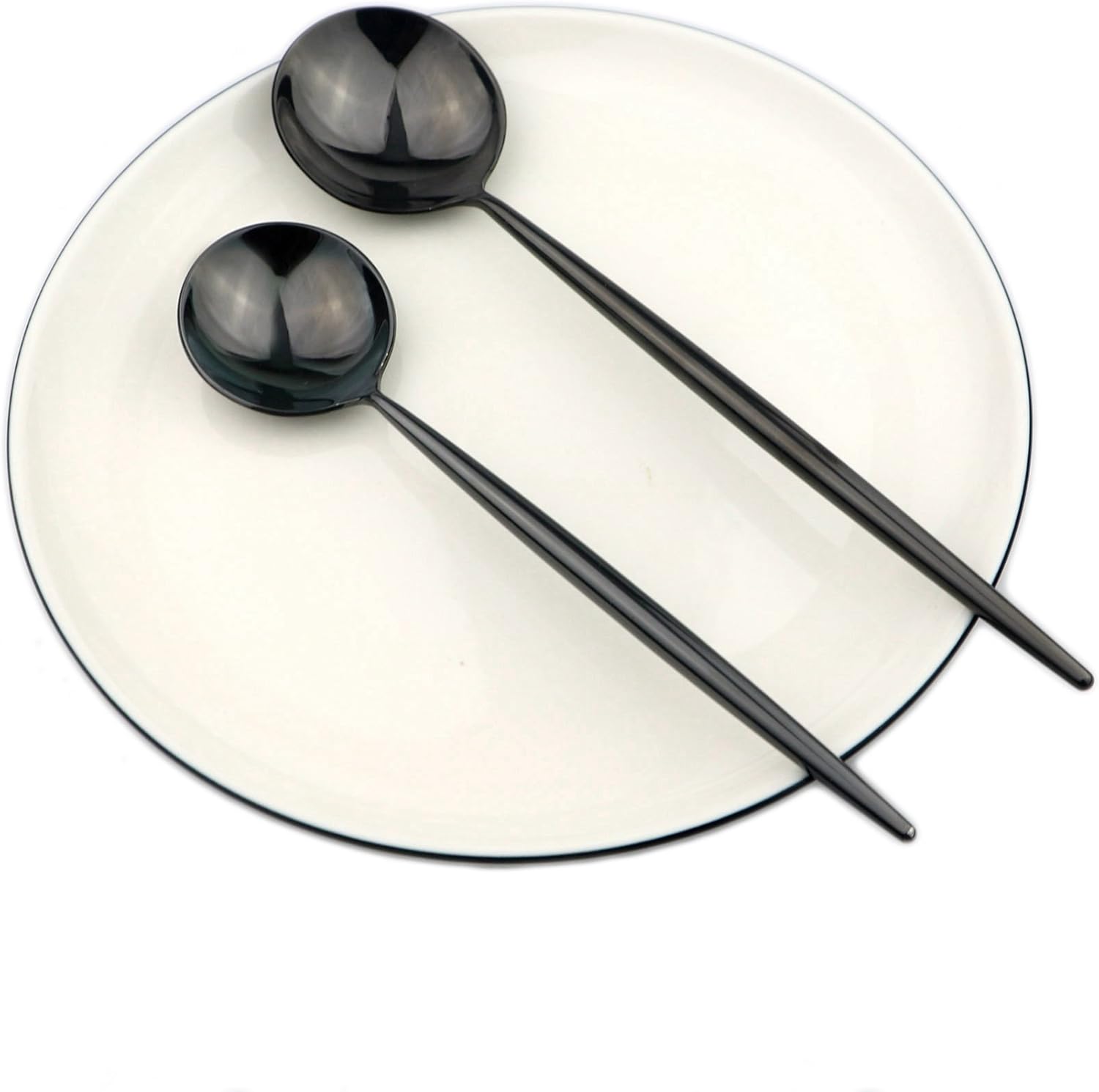 Luxury Black 18/10 Stainless Steel Flatware Set Home Kitchen Restaurant Tableware Cutlery Set, Service for 4, Mirror Finished, Dishwasher Safe