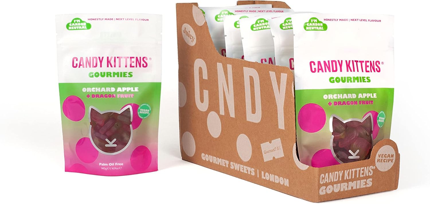 Vegan Sweets, CANDY KITTENS GOURMIES ORCHARD APPLE & DRAGON FRUIT