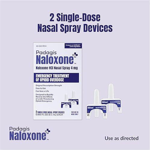 Miniatura 4 de Naloxone HCI Nasal Spray, 4 mg - Tratamiento de emergencia para sobredosis de opioides - Reversión de sobredosis de opioides de respuesta rápida, 2