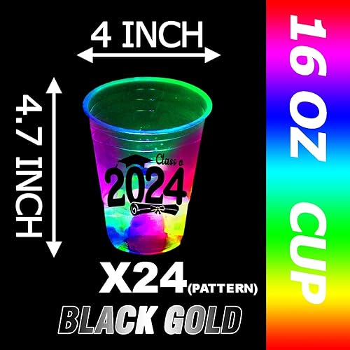 Miniatura 3 de mishunyus 24 tazas de fiesta de graduación brillantes 2023 para fiestas de graduación en interiores y exteriores tazas de recuerdo para suministros