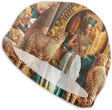 Cuffia da Nuoto Egiziano Faraone Regina Ghepardo Cappello da Nuoto per  Piscina per Adulti Big Head Hair Guys Girl Cuffia da Bagno Bianca : Amazon.it:  Sport e tempo libero