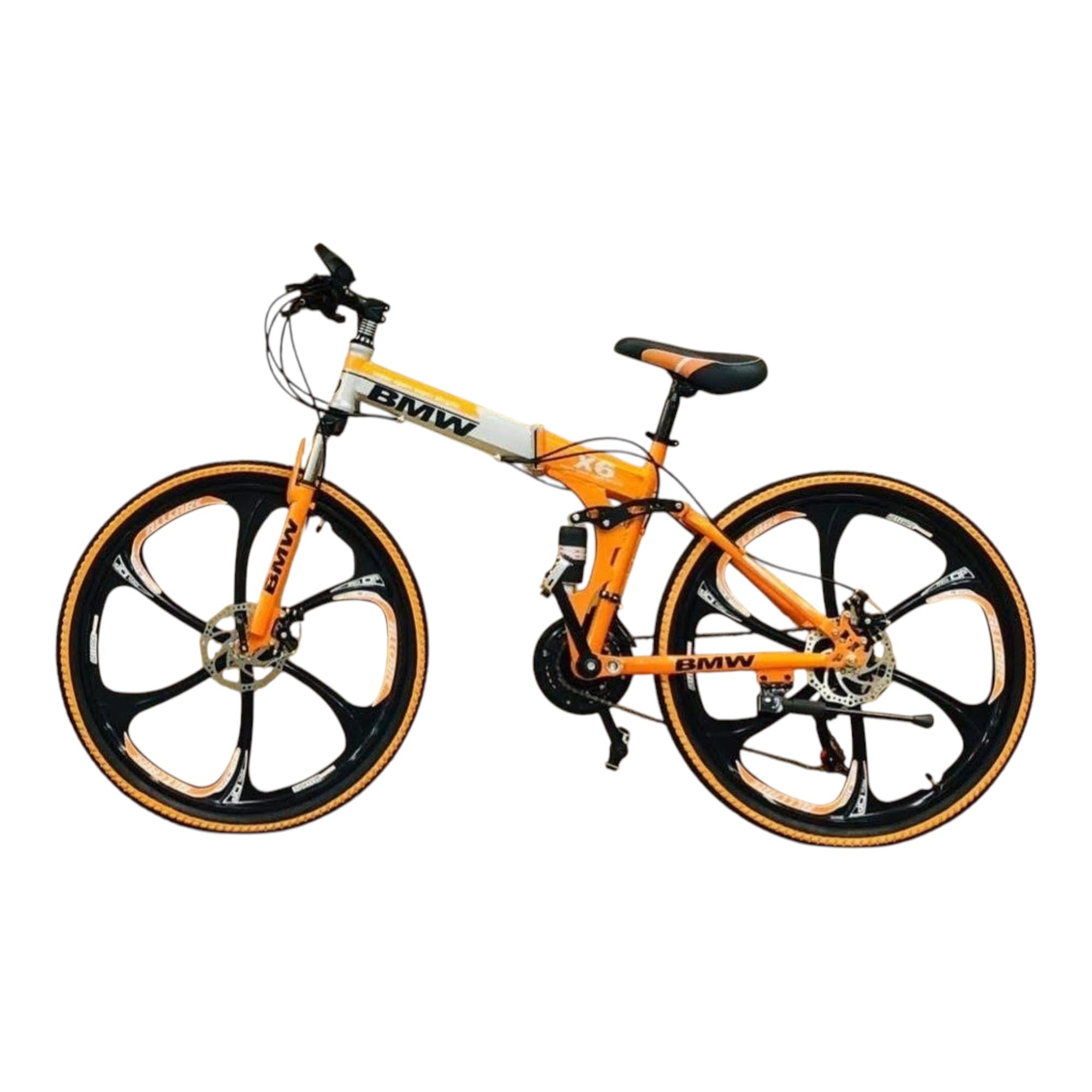 Amaze Kai Dual Suspension Bikes Latest Bmv Foldable Gear Cycle for Men with 21 Speed Gear 6 Spoke | Folding Mountain Bike with Double Disc Break & Mac Wheel, 26 Inch, Orange-image-24