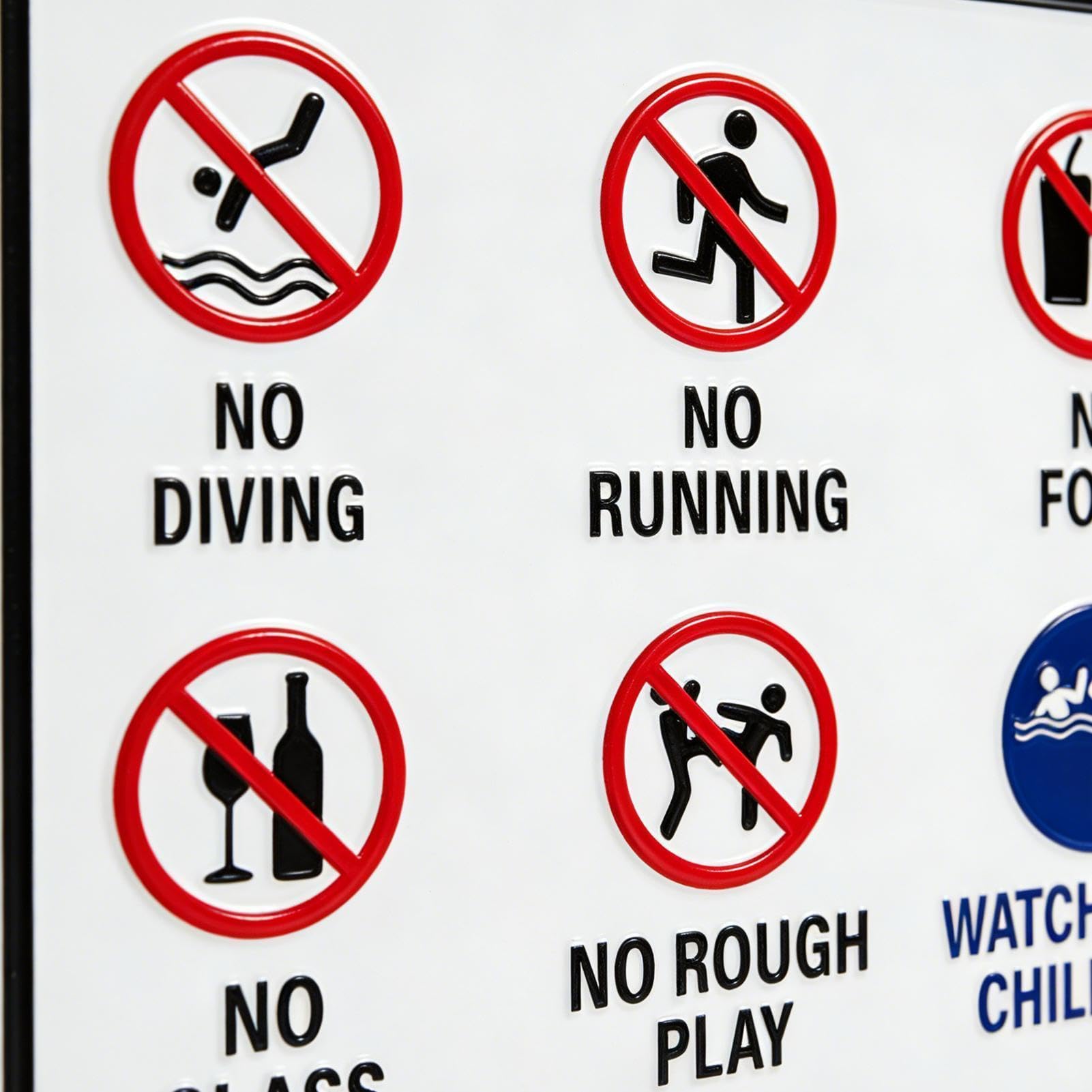 Pool Rules Sign - 8x12 Inch Decorative Plate for Outdoor Decor | Funny Poolside Warning Sign, Waterproof Wall Plaques Perfect for Beach Swimming Backyard Deck Door House Gym Home
