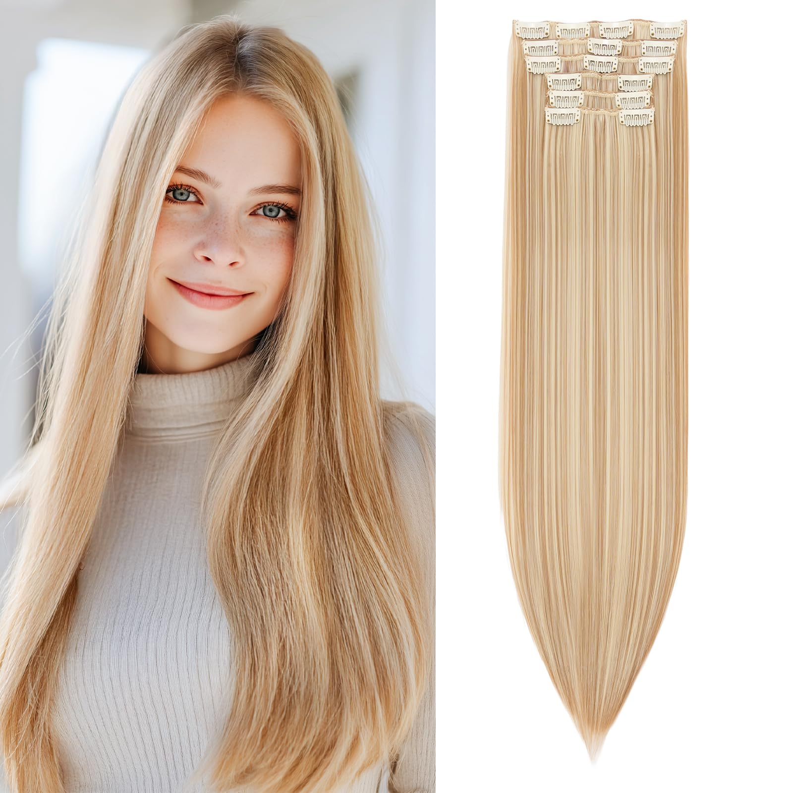 SEGOHAIR Hair Extensions Clip in Synthetic Fiber