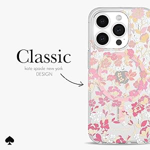 kate spade new york iPhone 15 Pro Case, Compatible with MagSafe - Flowerbed Pink Ombre