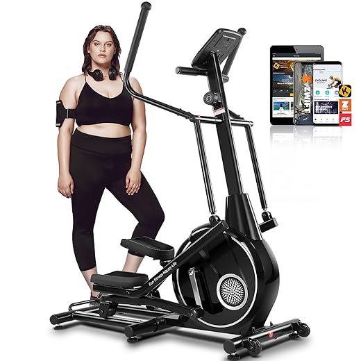 ANCHEER Elliptical Machine, 98% Pre-Installed Elliptical Exercise Machine with APP Hyper-Quiet Front Driving System, Elliptical Trainer with 22 Resistance Levels, 450LBS Weight Capacity