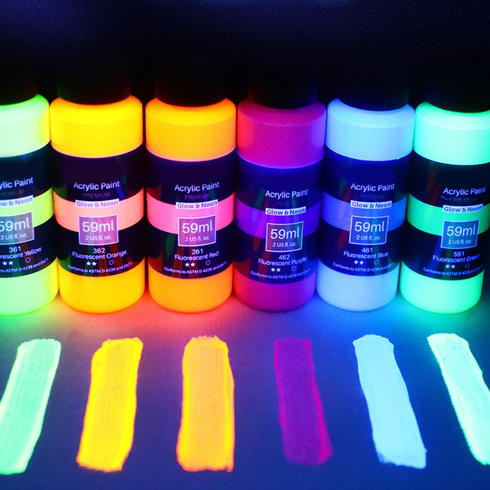 Pintura acrílica de color fluorescente, pigmentos ricos en agua para dibujar sobre madera, tela, lienzo, pintura acrílica